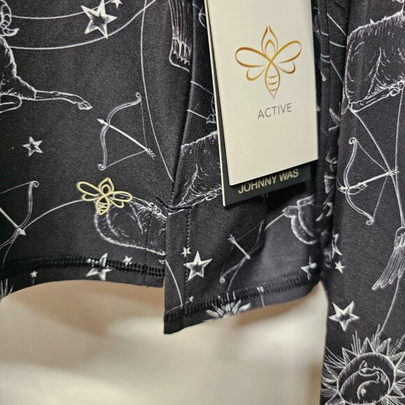 Johnny Was Active Bijou Long Sleeve Flyaway Back Top Tee Women Size L Black - Picture 8 of 16